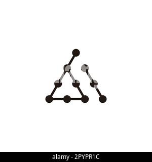 Letter b triangle, molecules geometric symbol simple logo vector Stock Vector