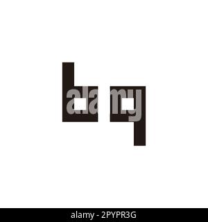 Letter bq square, glasses geometric symbol simple logo vector Stock Vector