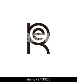 Letter e in R, circle geometric symbol simple logo vector Stock Vector