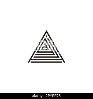 Letter A, j, g and a triangle line geometric symbol simple logo vector Stock Vector