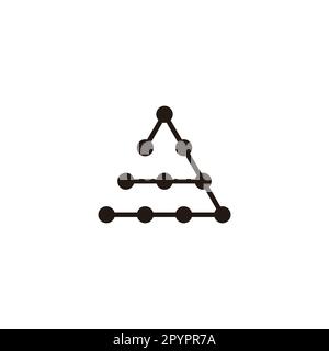 Number 3 triangle, molecules geometric symbol simple logo vector Stock Vector