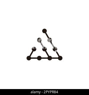 Letter W triangle, molecules geometric symbol simple logo vector Stock Vector