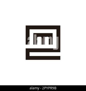 Letter m in 2, square geometric symbol simple logo vector Stock Vector