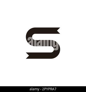 Letter S ribbon, curve geometric symbol simple logo vector Stock Vector
