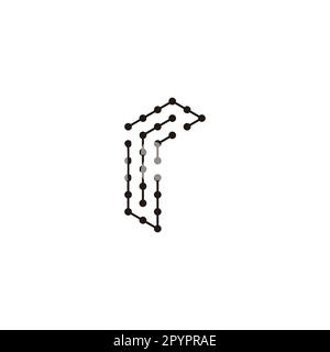 Letter r molecules, lines geometric symbol simple logo vector Stock Vector