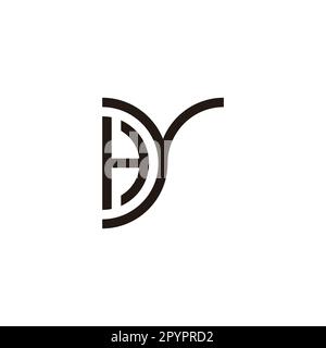 Letter Hy curve geometric symbol simple logo vector Stock Vector