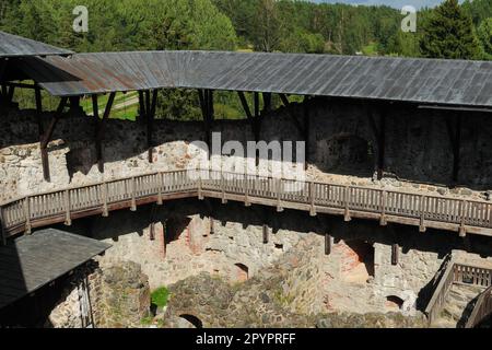 View From Inside Of The Raseborg Castle Ruin in Snappertuna Finland On A Beautiful Sunny Summer Day Stock Photo