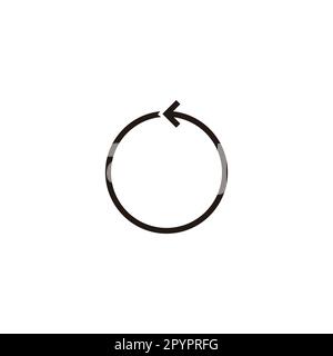 Letter o line arrow, rounded geometric symbol simple logo vector Stock Vector