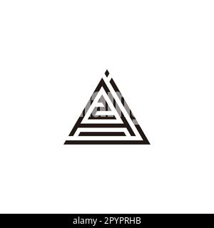 Letter j, A and number 2, triangle geometric symbol simple logo vector Stock Vector
