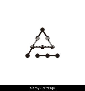 Letter P triangle, molecules geometric symbol simple logo vector Stock Vector