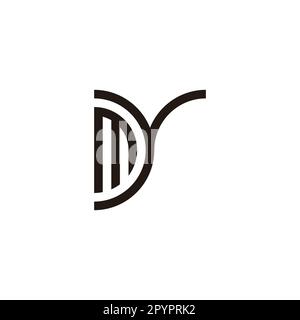 Letter my connect geometric symbol simple logo vector Stock Vector