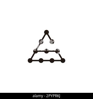 Number 6 triangle, molecules geometric symbol simple logo vector Stock Vector