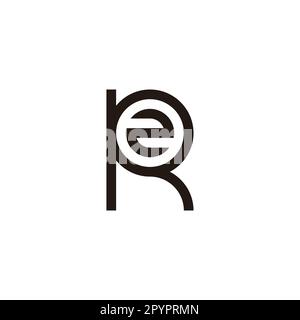 Number 2 in Letter R, circle geometric symbol simple logo vector Stock Vector
