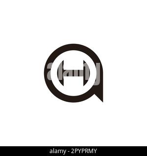 Letter H in message, circle geometric symbol simple logo vector Stock Vector