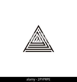 Letter A, j, g and m triangle line geometric symbol simple logo vector Stock Vector