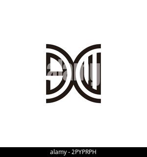 Letter gxw curve geometric symbol simple logo vector Stock Vector