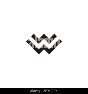 Letter W double line, square geometric symbol simple logo vector Stock Vector