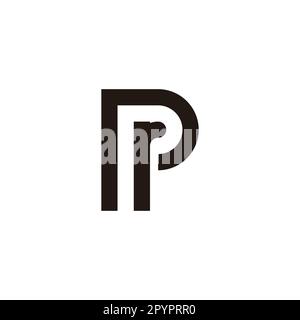 Letter r in p outline geometric symbol simple logo vector Stock Vector
