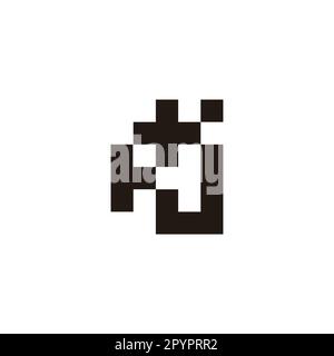 Letter H and j plus, square geometric symbol simple logo vector Stock Vector