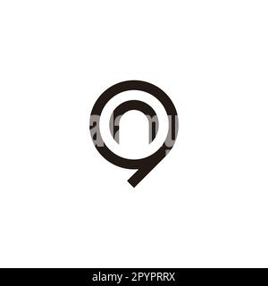 Letter n in 9, circle geometric symbol simple logo vector Stock Vector