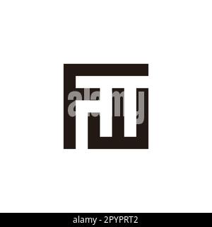 Letter FW square, unique geometric symbol simple logo vector Stock Vector