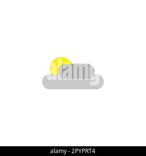 Sun, cloud geometric symbol simple logo vector Stock Vector
