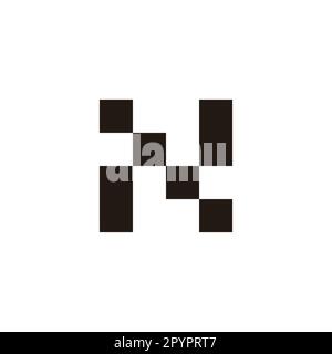 Letter N stairs, unique geometric symbol simple logo vector Stock Vector