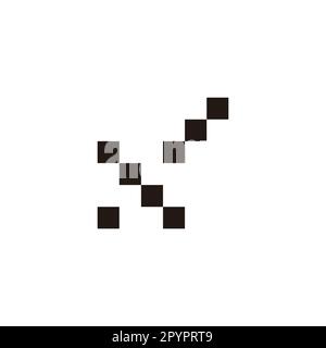Letter X two stairs, squares geometric symbol simple logo vector Stock Vector