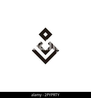Letter o and y square, elegant outline geometric symbol simple logo vector Stock Vector