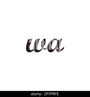 Letter wa connect geometric symbol simple logo vector Stock Vector