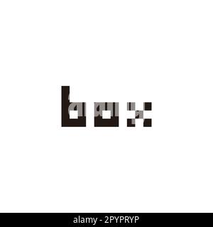 Text, "box", squares geometric symbol simple logo vector Stock Vector