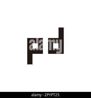 Letter pd square, glasses geometric symbol simple logo vector Stock Vector