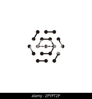 Letter g hexagon, molecules rounded geometric symbol simple logo vector Stock Vector