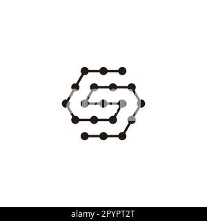 letter SS hexagon, molecules rounded geometric symbol simple logo vector Stock Vector