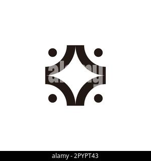 Teamwork, four geometric symbol simple logo vector Stock Vector