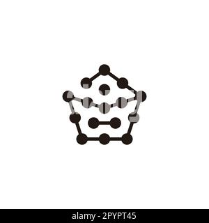 Letter a polygon, molecules geometric symbol simple logo vector Stock Vector