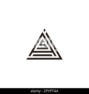 Letter j, A and s triangle geometric symbol simple logo vector Stock Vector
