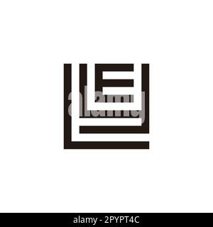 Letter L, y and E square geometric symbol simple logo vector Stock Vector