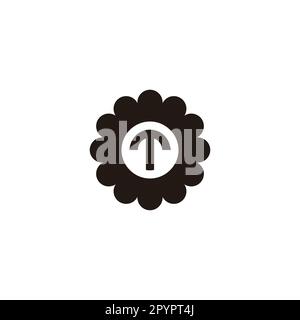 Letter T flower geometric symbol simple logo vector Stock Vector