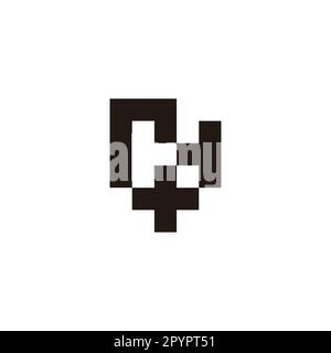 Letter rH plus, square geometric symbol simple logo vector Stock Vector