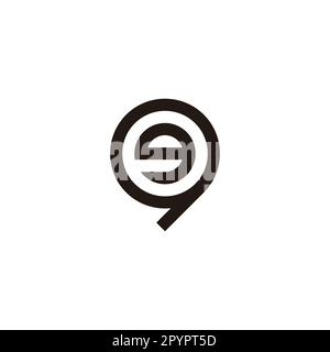 Letter g in 9, circle geometric symbol simple logo vector Stock Vector
