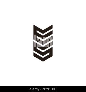 Letter E and S arrow, pointer geometric symbol simple logo vector Stock Vector