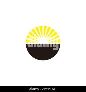 Bowl, sunrise geometric symbol simple logo vector Stock Vector