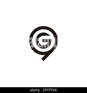 Letter G in number 9 square geometric symbol simple logo vector Stock Vector