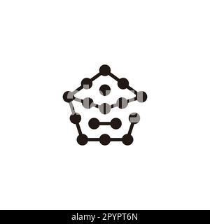 Letter e polygon, molecules geometric symbol simple logo vector Stock Vector