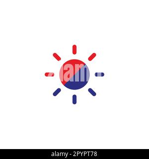 Sun and moon, geometric symbol simple logo vector Stock Vector