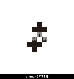 Letter t plus, squares, unique geometric symbol simple logo vector Stock Vector