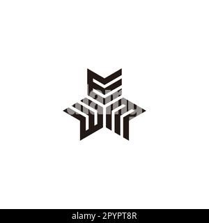 Letter E arrows, pointers geometric symbol simple logo vector Stock Vector
