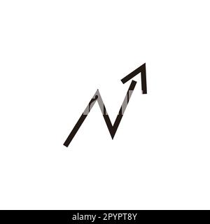 Letter N up, line geometric symbol simple logo vector Stock Vector