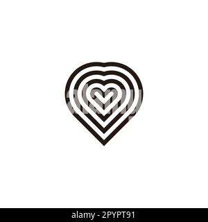 Heart, linear geometric symbol simple logo vector Stock Vector